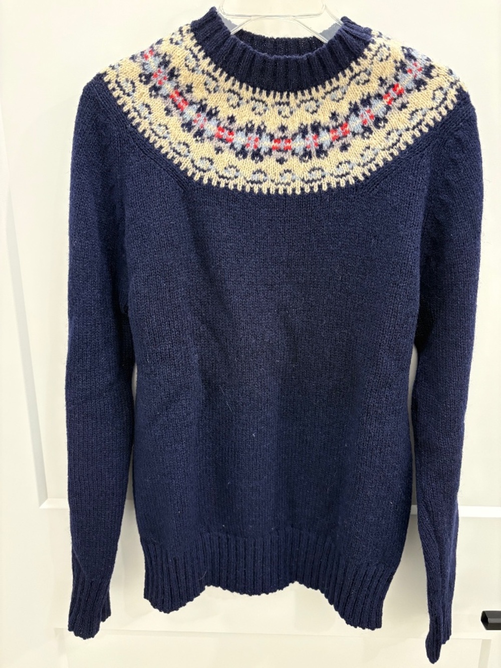 Vintage Aston Navy Fair Isle Sweater, Size: 34